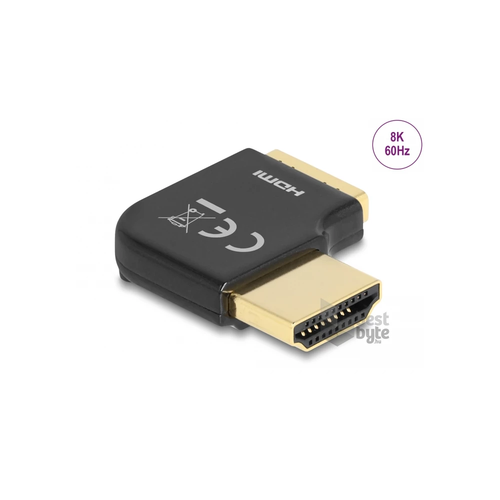 Delock 60015 HDMI adapter apa - anya 90 fok jobbra hajlítva 8K 60 Hz fém