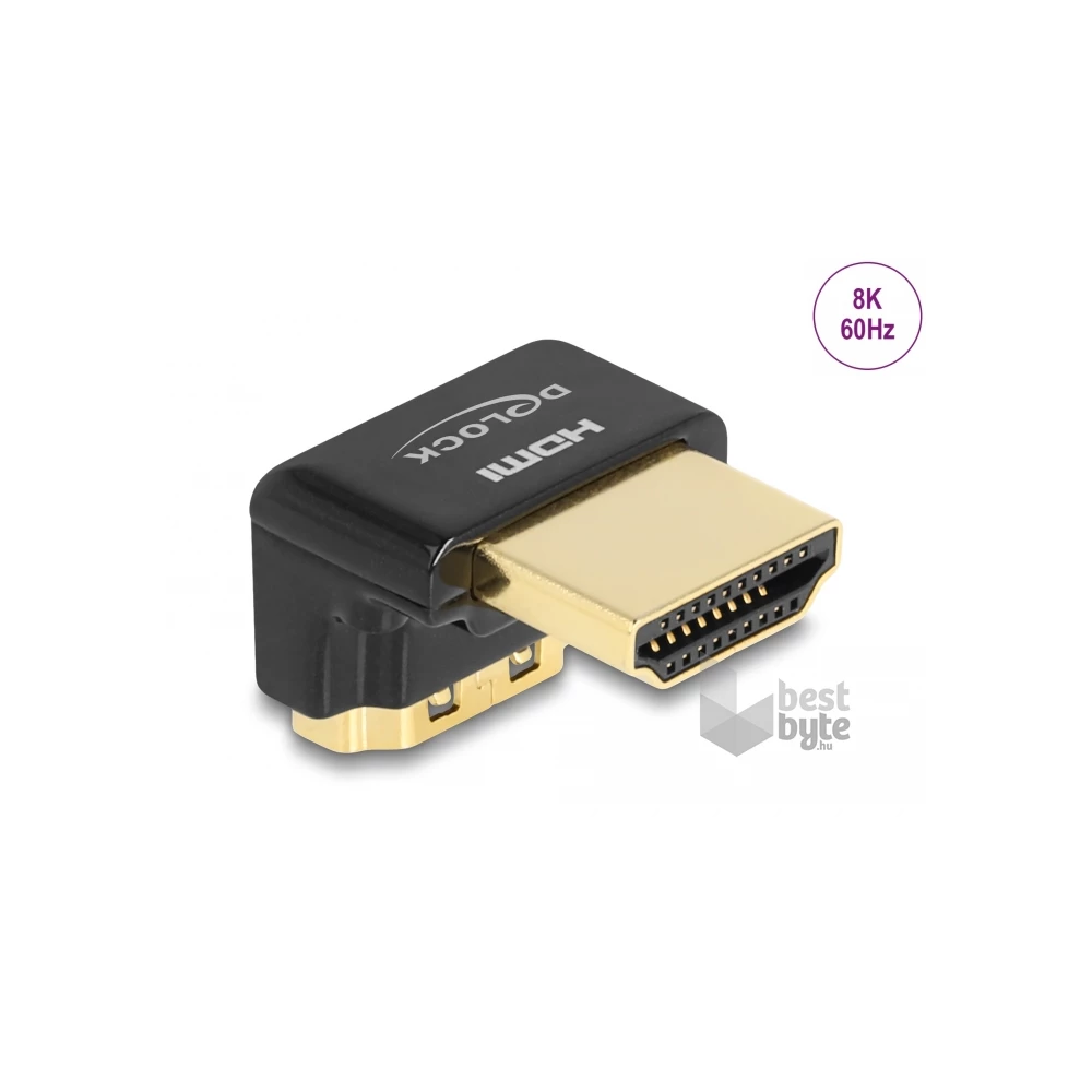 Delock 60016 HDMI adapter apa - anya 90 fok lefelé néző csatlakozódugóval 8K 60 Hz fém
