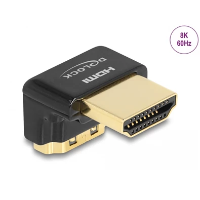 Delock 60016 HDMI adapter apa - anya 90 fok lefelé néző csatlakozódugóval 8K 60 Hz fém