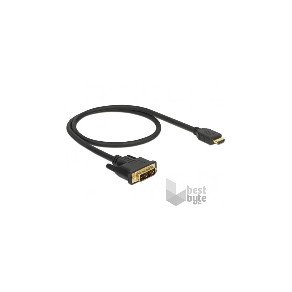 Delock 85581 Kábel DVI 18+1 csatlakozódugóval > HDMI-A csatlakozódugóval, 0,5 m, fekete