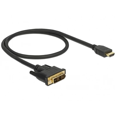 Delock 85581 Kábel DVI 18+1 csatlakozódugóval > HDMI-A csatlakozódugóval, 0,5 m, fekete