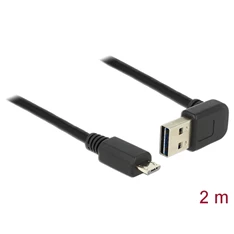 Delock 83536 Kábel EASY-USB 2.0-s A típusú csatlakozódugó, ívelt felfelé / lefelé > USB 2.0-s Micro-B-típu