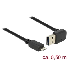 Delock 85203 Kábel EASY-USB 2.0-s A típusú csatlakozódugó, ívelt felfelé / lefelé > USB 2.0-s Micro-B-típu