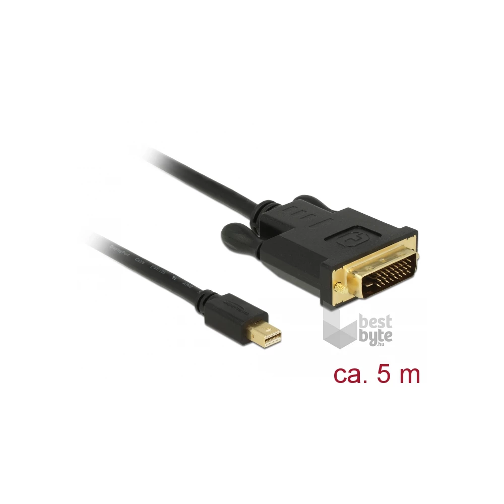 Delock 83991 5m mini Displayport 1.1 dugór > DVI 24+1 dugó kábel