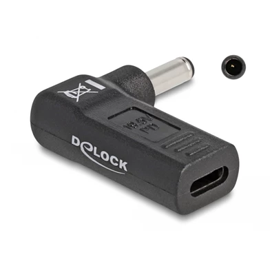 Delock 60007 Laptop töltőkábel adapter USB Type-C  anya - Dell 4,5 x 3,0 mm apa 90  fokban hajlított