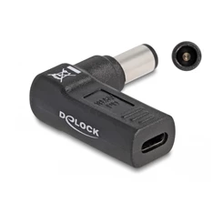 Delock 60008 Laptop töltőkábel adapter USB Type-C  anya - Dell 7,4 x 5,0 mm apa 90  fokban hajlított