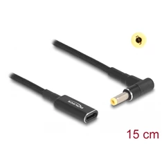 Delock 60033 Laptop töltőkábel adapterkábel USB Type-C anya - HP 4,8 x 1,7 mm apa 90 fokban hajlított 15 cm