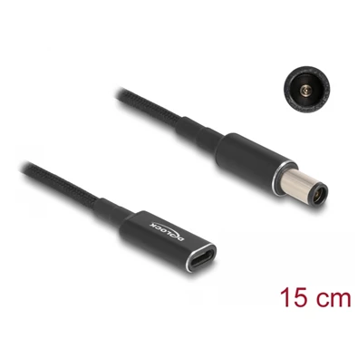Delock 60032 Laptop töltőkábel adapterkábel USB Type-C anya - HP 7,4 x 5,0 mm apa 15 cm