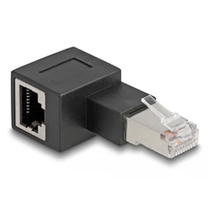Delock 87863 RJ45 apa - RJ45 anya adapter Cat.6A 90  fokos szögben balra hajlítva