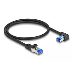 Delock 80221 RJ45 hálózati kábel Cat.6A S/FTP egyenes / jobbra hajló 0,5 m fekete