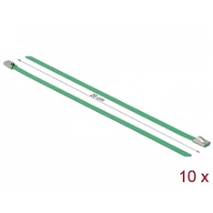Delock 18801 Rozsdamentes Acél Kábelkötegek Hossza 200 x Szélesség 4,6 mm zöld 10 db.