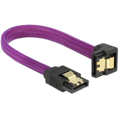 Delock 83693 SATA 3 F/F adatkábel 0.1m le/egyenes Premium lila