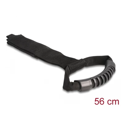 Delock 19589 Szállító pánt tépőzáras rögzítővel Hx 560 x Sz 50 mm fekete 2 db.