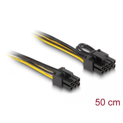 Delock 83004 Tápkábel PCI Express 6 tűs apa - PCI Express 6+2 tűs apa 50 cm