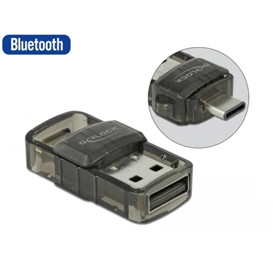 Delock 61002 USB 2.0 Bluetooth 4.0 adapter 2 az 1-ben USB Type-C  vagy A-típusú USB
