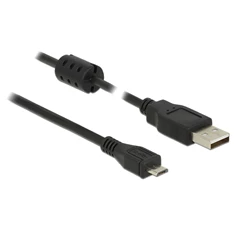 Delock 84902 USB 2.0-s kábel A-típusú csatlakozódugóval > USB 2.0 Micro-B csatlakozódugóval, 1,5 m, fekete