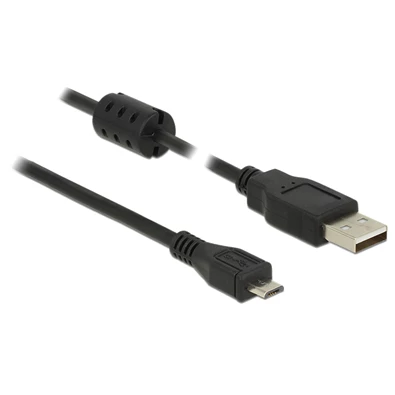 Delock 84902 USB 2.0-s kábel A-típusú csatlakozódugóval > USB 2.0 Micro-B csatlakozódugóval, 1,5 m, fekete