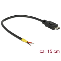 Delock 85306 USB 2.0-s kábel Micro-B-csatlakozódugóval > 2 db nyitott vezetékkel, 15 cm Raspberry Pi