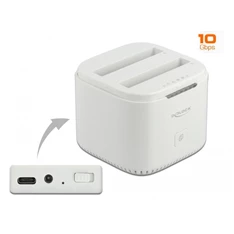 Delock 63084 USB Type-C  3.2 Dokkoló állomás 2 x 2.5  SATA HDD / SSD-hez klón funkcióval