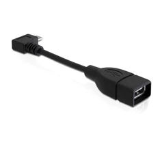 Delock 11cm USB kábel, mikro-B, forgatott - USB2.0-A anya OTG