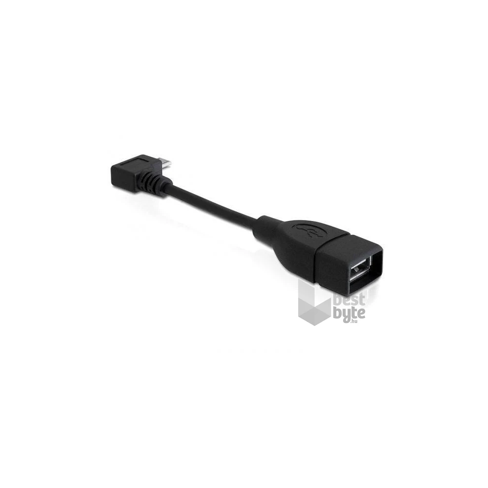 Delock 83104 11cm USB kábel, mikro-B, forgatott - USB2.0-A anya OTG
