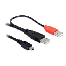 Delock kábel, 2db USB-A 2.0 apa - USB mini 5 tűs