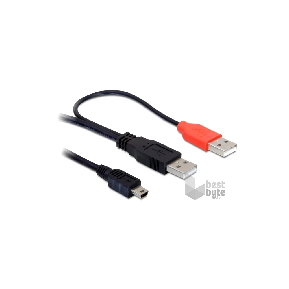 Delock 82447 kábel, 2db USB-A 2.0 apa - USB mini 5 tűs