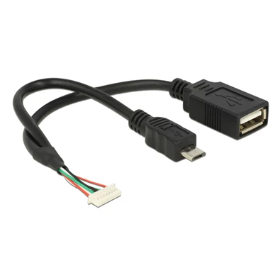 Delock 84835 kábel USB 2.0 tűs fejléc 1,25 mm 8 tűs anya>USB 2.0 Type-A anya + USB 2.0 Type Micro-B csatl.