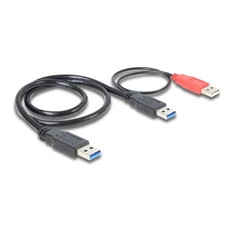 Delock 82908 kábel USB 3.0-A apa > USB 3.0-A apa + USB 2.0-A apa
