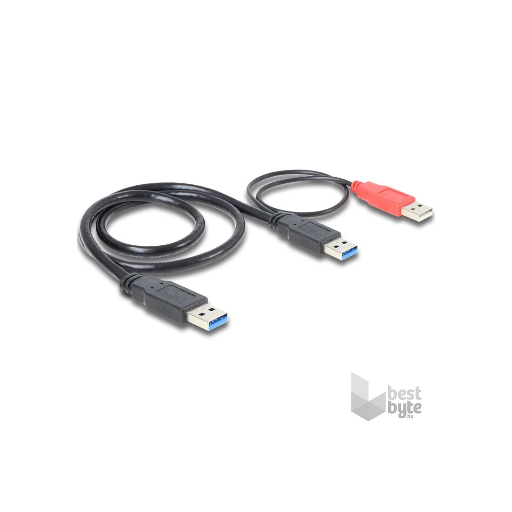 Delock 82908 kábel USB 3.0-A apa > USB 3.0-A apa + USB 2.0-A apa