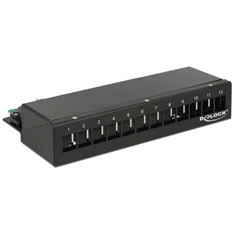 Delock 43339 keystone szerelődoboz fekete 12 port