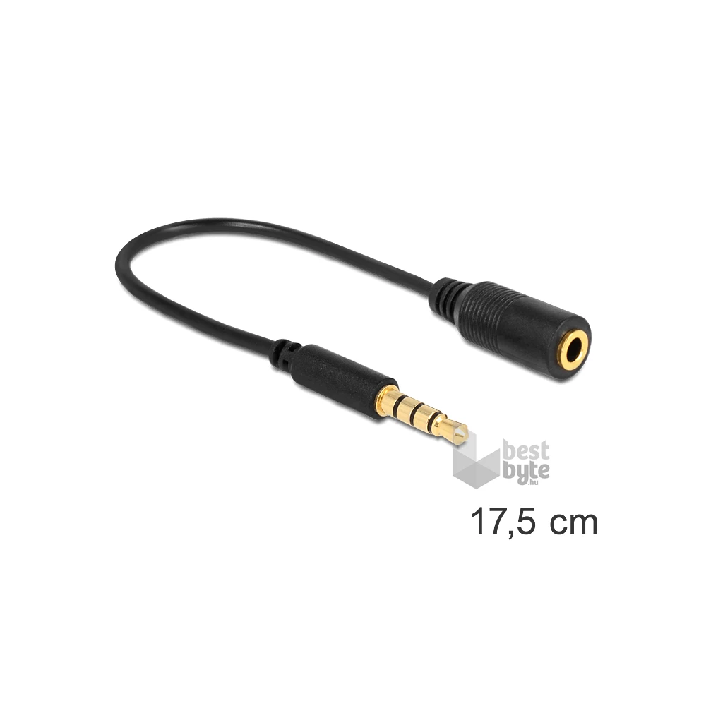 Delock 62498 sztereó jack 3.5 mm 4 pin - sztereó dugó 3.5 mm 4 pin kábel