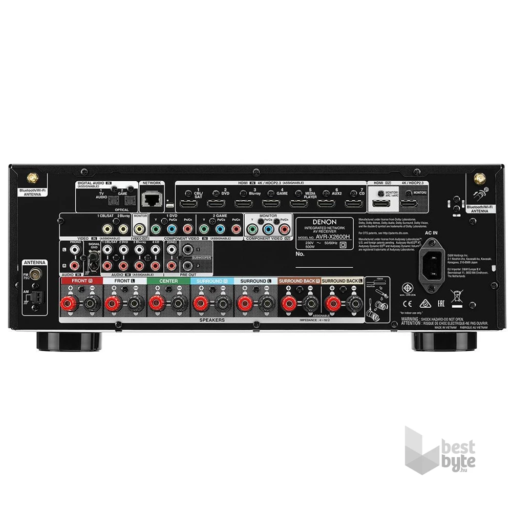 Denon AVR-X2600H 7.2 csatornás fekete házimozi erősítő
