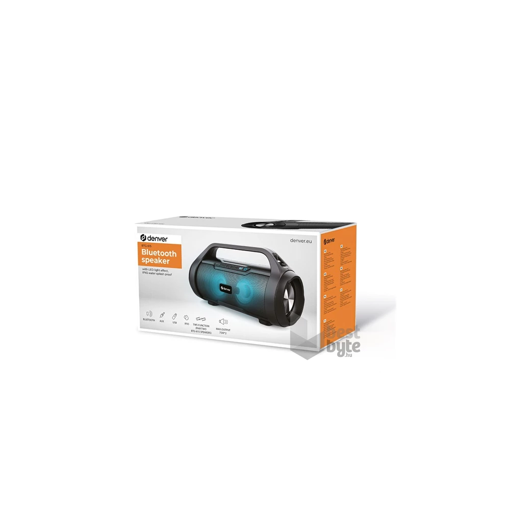 Denver BTG-615 Bluetooth hangszóró beépített LED világítással