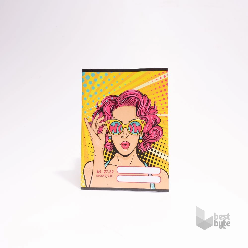 Design Style A5 kockás 27-32 iskolai tűzött füzet