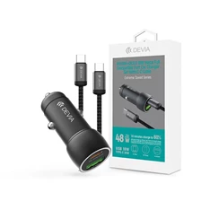Devia ST112773 Extreme Speed Series 30W PD+QC USB+USB-C fekete autós töltő adapter + USB-C kábel Devia ST112773 Extreme Speed Series 30W PD+QC USB+USB-C fekete autós töltő adapter + USB-C kábel