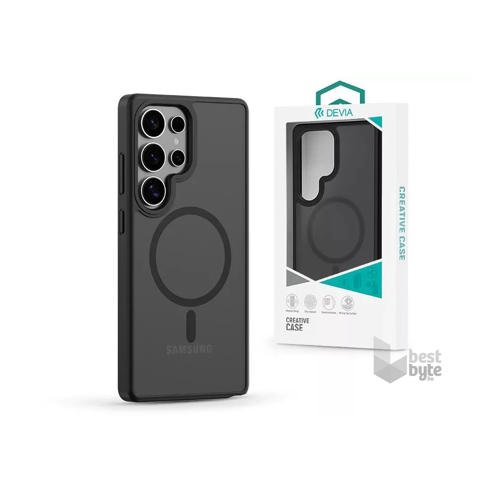 Devia ST124578 Pino Series Magnetic Samsung SM-S937 Galaxy S25 fekete ütésálló tok