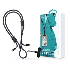 Devia ST124974 Cable Pro5 Woven 1,6m 60W PD Type-C - Type-C kék adat- és töltőkábel + nyakpánt Devia ST124974 Cable Pro5 Woven 1,6m 60W PD Type-C - Type-C kék adat- és töltőkábel + nyakpánt