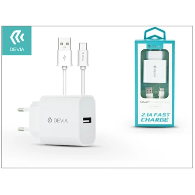 Devia ST301124 Smart 2,1A Type-C fehér hálózati töltő