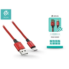Devia ST310171 Pheez Type-C 1m piros adat- és töltőkábel