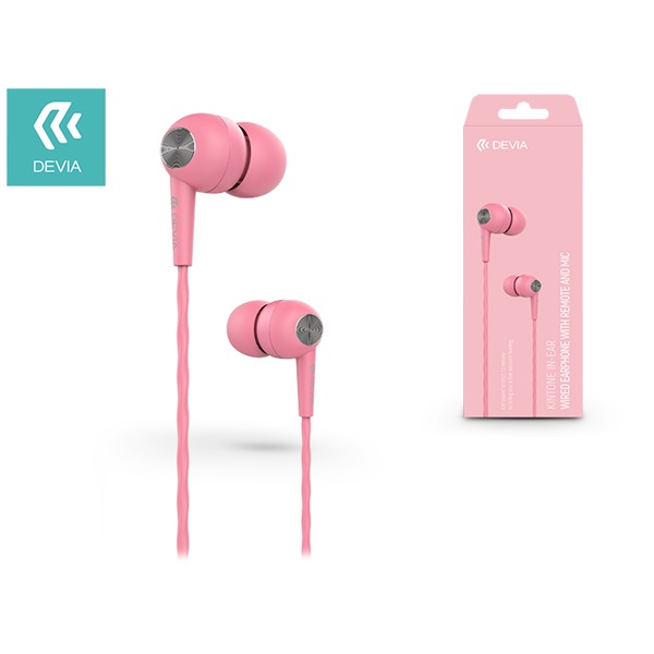 Devia ST310454 Kintone rózsaszín mikrofonos fülhallgató