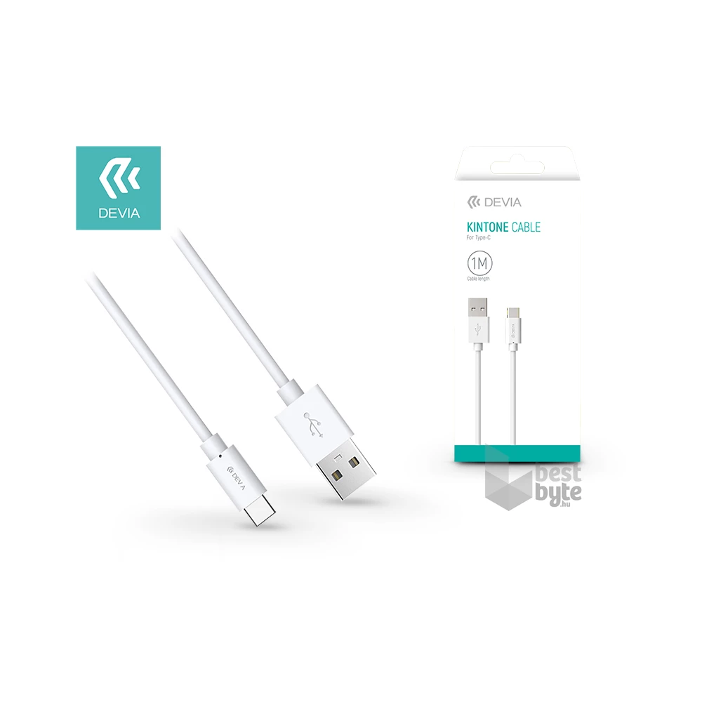 Devia ST310485 Kintone 1A 1m fehér Type-C töltő és adatkábel