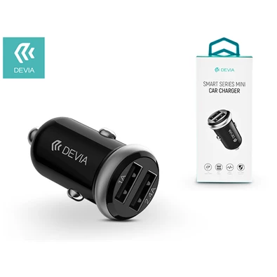 Devia ST316258 Smart 2,4A univerzális 2xUSB fekete autós töltő