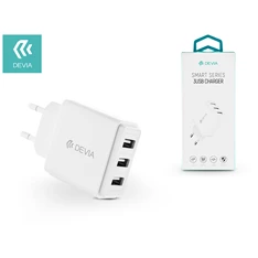 Devia ST320460 Smart 3,4A univerzális 3xUSB fehér hálózati töltő