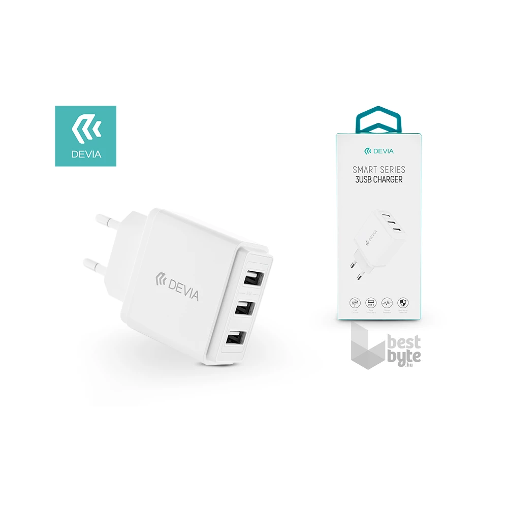 Devia ST320460 Smart 3,4A univerzális 3xUSB fehér hálózati töltő