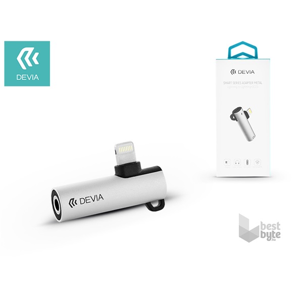 Devia ST324574 Smart ezüst Lightning - 3.5mm fülhallgató és Lightning töltő adapter