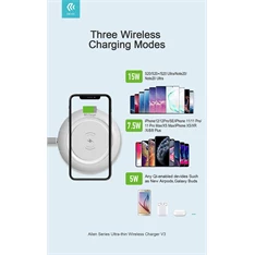 Devia ST345760 Qi univerzális vezeték nélküli töltő állomás - 15W - Allen Series V3 Ultra - fekete