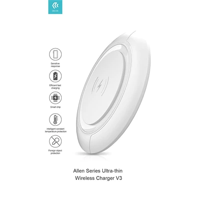 Devia ST345760 Qi univerzális vezeték nélküli töltő állomás - 15W - Allen Series V3 Ultra - fekete
