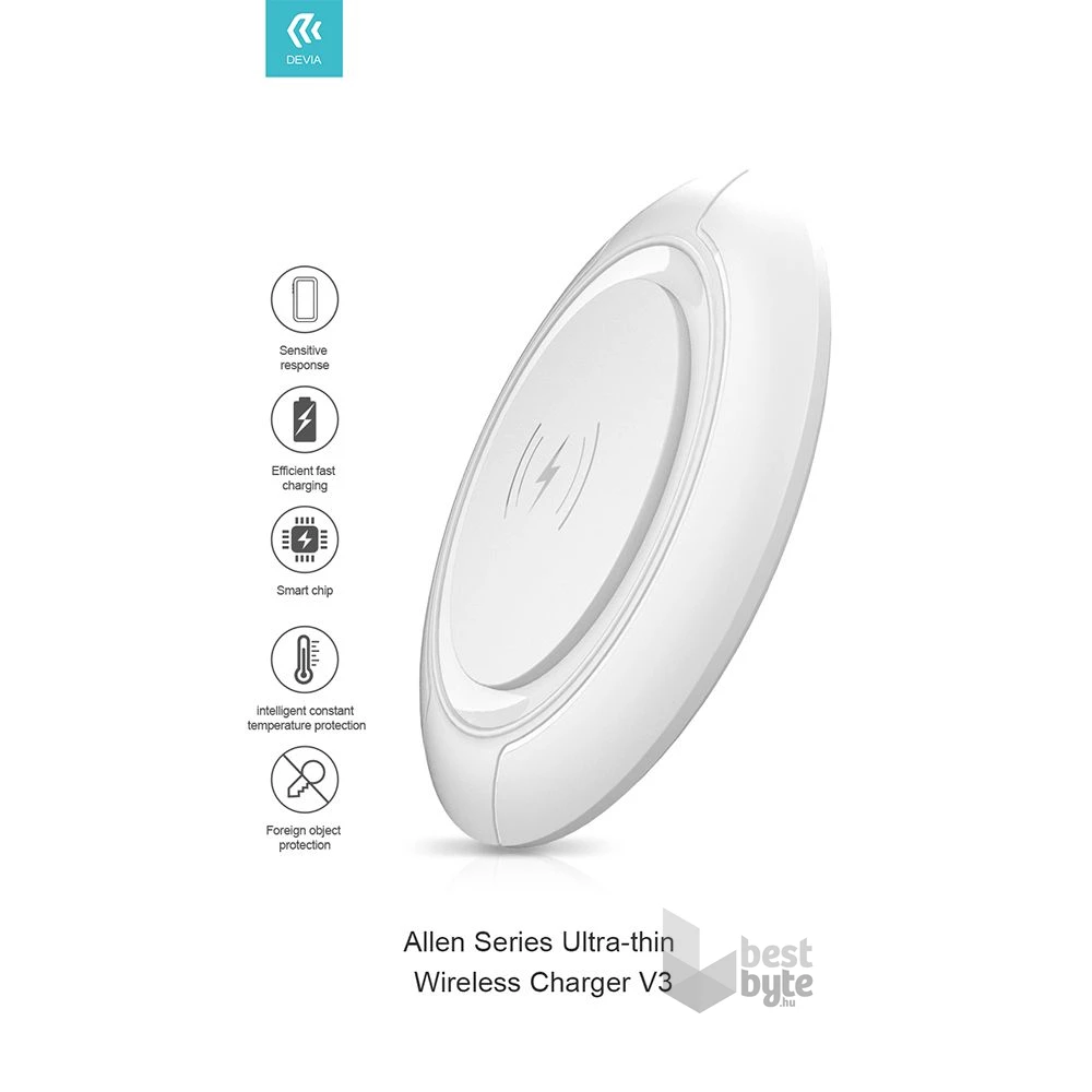 Devia ST345760 Qi univerzális vezeték nélküli töltő állomás - 15W - Allen Series V3 Ultra - fekete