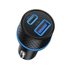 Devia ST354663 30W+QC 3.0 USB + Type-C szivargyújtó töltő